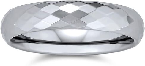Bling Jewelry Unisex Couples Multi Faceted Prism Cut Titanium Wedding Band Rings For Men For Women Silver Tone Comfort Fit Medium Width 3 5 6 8MM in Saudi Arabia