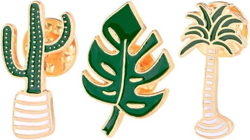 Enamel Cactus Palm Tree Plant Brooch Pin Set Cartoon Lapel Pin Badges Broach for DIY Bags Backpacks Clothes T-shirt Jackets in Saudi Arabia