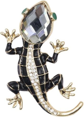 Crystal Lizard Brooch for Women Clothes Backpack Bags Lapel Pin Cute Animal Pins Summer Style Shining Jewelry Kids Accessories Birthday Gift, Metal, crystal in Kuwait