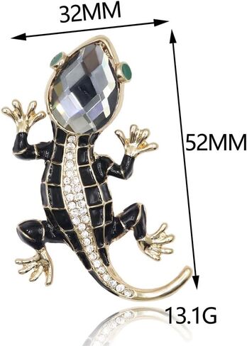 Crystal Lizard Brooch for Women Clothes Backpack Bags Lapel Pin Cute Animal Pins Summer Style Shining Jewelry Kids Accessories Birthday Gift, Metal, crystal in Kuwait