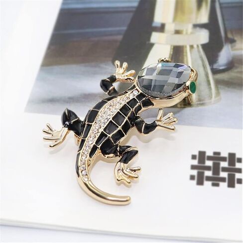 Crystal Lizard Brooch for Women Clothes Backpack Bags Lapel Pin Cute Animal Pins Summer Style Shining Jewelry Kids Accessories Birthday Gift, Metal, crystal in Kuwait