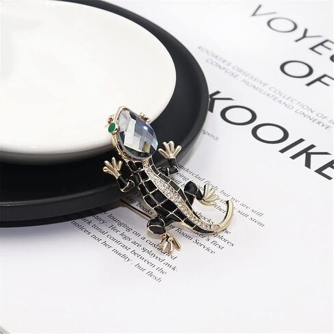Crystal Lizard Brooch for Women Clothes Backpack Bags Lapel Pin Cute Animal Pins Summer Style Shining Jewelry Kids Accessories Birthday Gift, Metal, crystal in Kuwait
