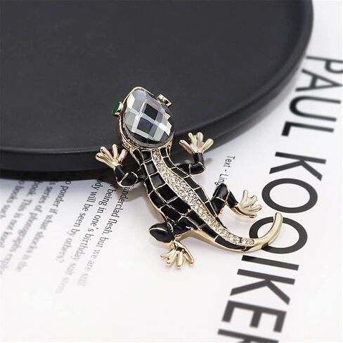 Crystal Lizard Brooch for Women Clothes Backpack Bags Lapel Pin Cute Animal Pins Summer Style Shining Jewelry Kids Accessories Birthday Gift, Metal, crystal in Kuwait