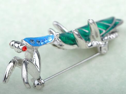 Alilang Silvery Tone Crystal Rhinestone Long Praying Mantis Insect Bug Brooch Pin in Saudi Arabia