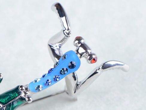 Alilang Silvery Tone Crystal Rhinestone Long Praying Mantis Insect Bug Brooch Pin in Saudi Arabia