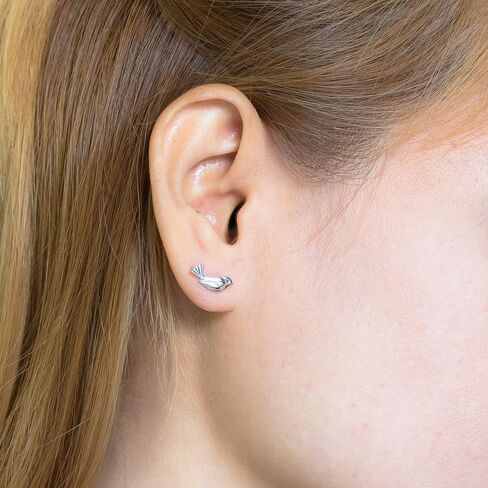 Boma Jewelry Sterling Silver Sitting Bird Stud Earrings in Saudi Arabia