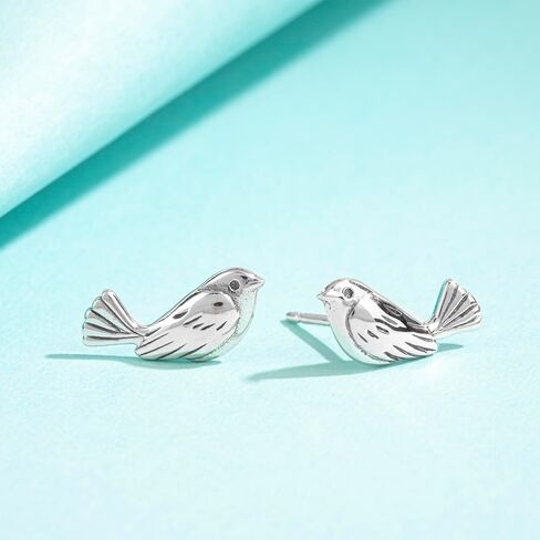 Boma Jewelry Sterling Silver Sitting Bird Stud Earrings in Saudi Arabia