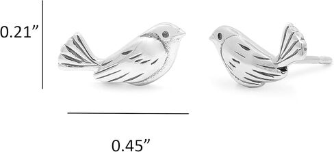 Boma Jewelry Sterling Silver Sitting Bird Stud Earrings in Saudi Arabia