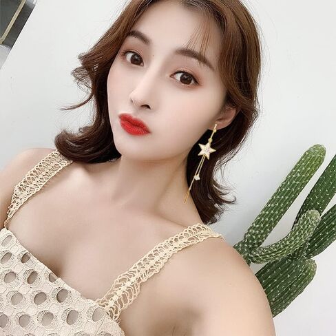CSIYANJRY99 Crystal Butterfly Tassel Earrings 3D Long Tassel Planet Asymmetrical Dangling Earrings for Women Girls in Saudi Arabia