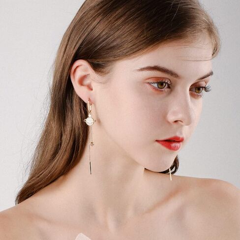 CSIYANJRY99 Crystal Butterfly Tassel Earrings 3D Long Tassel Planet Asymmetrical Dangling Earrings for Women Girls in Saudi Arabia