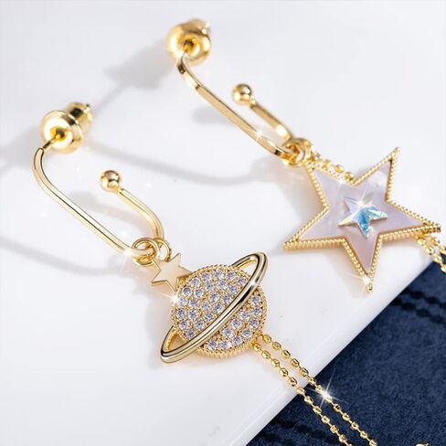 CSIYANJRY99 Crystal Butterfly Tassel Earrings 3D Long Tassel Planet Asymmetrical Dangling Earrings for Women Girls in Saudi Arabia