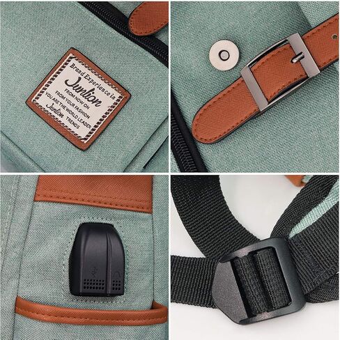 Vintage Backpack College School Rucksack Unisex Laptop Daypack with USB Charging Port and Headphone Jack Black in Kuwait