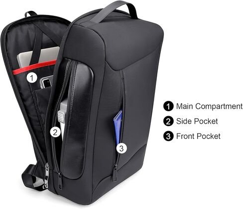 حقيبة ظهر للكمبيوتر المحمول للأعمال مضادة للسرقة من WITZMAN للرجال مع منفذ شحن USB حقيبة ظهر ذكية للعمل مقاس 15.6 بوصة للكمبيوتر المحمول (BN008 أسود) in Kuwait