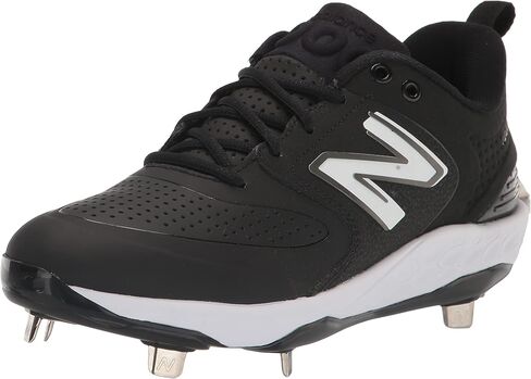 New Balance Men's Fresh Foam X 3000 V6 Metal Baseball Shoe, Black/White, 14 Wide in Saudi Arabia