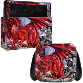 MightySkins Skin Compatible with Nintendo Switch - Red Dragon Knight | Protective, Durable, and Unique Vinyl Decal wrap Cover | Easy to Apply, Remove, and Change Styles | Made in The USA