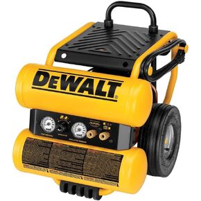 DEWALT D55154 1.1 HP Continuous 4 Gal Electric Wheeled Dolly-Style Air Compressor with Panel