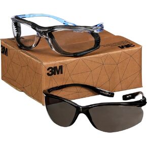 3M Safety Glasses, Virtua CCS and Virtua Sport CCS 2-Pack, Anti-Fog, Anti-Scratch, Clear Lens, ANSI Z87, Corded Ear Plug Control System, Removable Foam Gasket