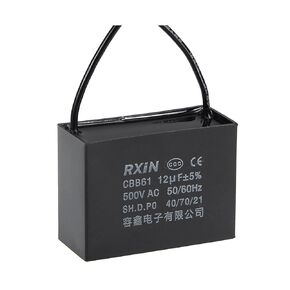 YOKIVE Ceiling Fan Capacitor CBB61, Metallized Polypropylene Film Capacitor Great for Fans Pumps Motors Running (12uF 500V AC 2 Wires 50/60Hz)