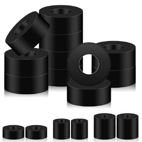 Glarks 30Pcs 6 Size Round Rubber Spacer Assortment Kit, 20mm 25mm 30mm 40mm 27mm 35mm Multi Purpose Thickness Black Rubber Washers Anti Vibration Spacer for Vibration, Bolts, Home, Car Accessories