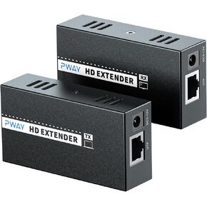 HDMI Extender 1080P@60Hz, Over Single Cat5e/Cat6 Cable Full HD Uncompressed Transmit Up to 492Ft(150m) Supports EDID Copy, Plug and Play (Transmitter and Receiver)