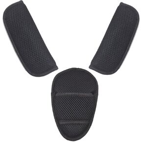 3 in 1 Car Seat Strap Covers, Stroller Belt Covers for Baby Kids, Baby Shoulder Strap and Crotch Harness Pads, Car Seat Strap Covers for Car Seats, Pushchair, Stroller Belts (Black)