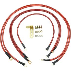 Car Grounding Wire Kit,5 in 1 Universal PVC Grounding Wire System Kit,Ground Automotive Grounding Kit for Car Truck (Red)