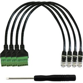 4PCS 1ft RJ12 to 6 Pin Screw Terminal,RJ12 Male Plug to Solderless 6P Screw Terminal Extender