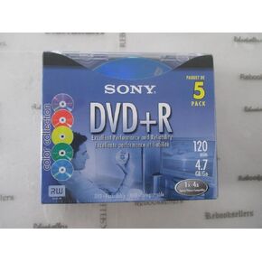 Sony 4.7GB DVD+R with Jewel Cases - 5 pk