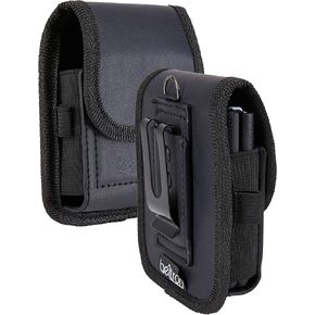 BELTRON Leather Pouch for Galaxy Z Flip 3, Galaxy Z Flip 4, Galaxy Z Flip 5, Galaxy Z Flip 6, Motorola RAZR 2023, Motorola RAZR 2024 with Heavy Duty Belt Loop, Metal Belt Clip & Dual Magnet Closure