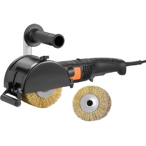 VEVOR Burnishing Polishing Machine, 1200W 6 Variable Speed Surface Conditioning Tool, Handheld Electric Metal Burnishing Machine with 4 Fiber Polishing Wheels for Stainless Steel, Non-Ferrous Metals