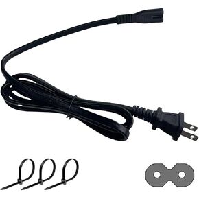 Universal AC Power Cord, Compatible with Sony PS4, PS5 Game Console, Speaker, Monitor, HDTV, 4K TV, Camera,Printer,Laptop Power Supply.Replacement 2 Prong Power Cable (1)