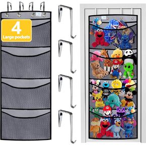 stuffed animal storage,The solution you have been looking for,stuff animal organizer,Holds a lot,toy storage,Way better than the ceiling hammocks,over the door,stuffy storage,white