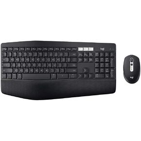 Logitech MK825 Wireless Keyboard/Mouse Combo, Full-Size Keyboard with XL Cushioned Palm Rest, Bluetooth or Unifying Receiver Connectivity, Black (Renewed)