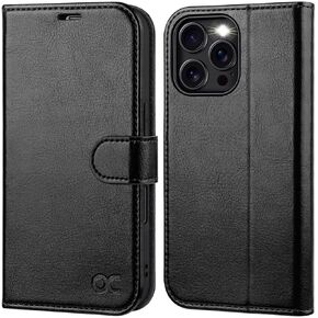 OCASE Compatible with iPhone 16 Pro Max Wallet Case, PU Leather Flip Folio Case with Card Holders RFID Blocking Kickstand [Shockproof TPU Inner Shell] Phone Cover 6.9 Inch 2024, Black