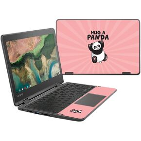MightySkins Skin Compatible With Lenovo 300e Chromebook 11.6" (2018) - Hug A Panda | Protective, Durable, and Unique Vinyl Decal wrap cover | Easy To Apply, Remove, and Change Styles | Made in the USA