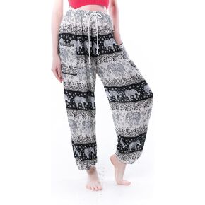 Kraft4Life | Women Drawstring Waist Baggy Bohemian Boho Hippie Yoga Harem Pants 2Pockets