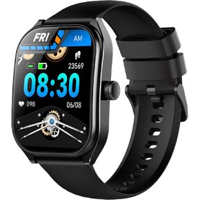 Curve Smart Watch for Men Answer Make Calls, 2.01" Fitness Tracker with 100 Sport Modes, Step Counter Heart Rate Sleep Tracker Accurate, IP68 Waterproof Fitness Watch for Android iOS, Black