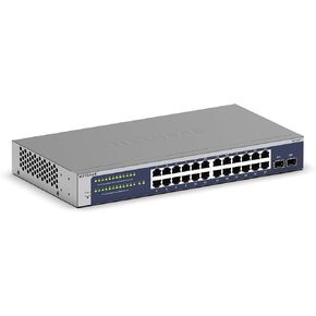 NETGEAR 24-Port Gigabit Ethernet Smart Switch (GS724T) - Managed, Optional 1 Year Insight Cloud Management, with 2 x 1G SFP, Desktop or Rackmount, and Limited Lifetime Protection