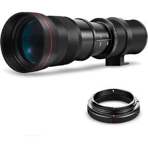 High-Power 420-800mm Manual Telephoto Micro Four Thirds Mount Lens for Olympus OM-D, E-M1, E-M5, E-M10, Pen-F, E-PL7, E-PL8, E-P5, E-PL5, E-PM1, E-PM2, E-P1, PL1, PL2, PL3, PL6, PL7, PL8 Cameras