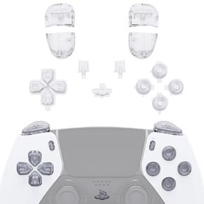 eXtremeRate Replacement Full Set Buttons Compatible with ps5 Edge Controller, Clear Lime Green D-pad Share Options Home Face Buttons R1 L1 R2 L2 Triggers Compatible with ps5 Edge Controller