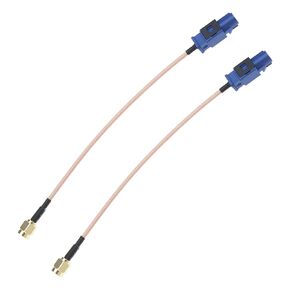 eMagTech 2PCS Car GPS Antenna Adapter Cable SMA Male to Fakra C Male RG-316 Coaxial Cable for Trunk Car Stereo Head Unit GPS Navigation Receiver System 17cm