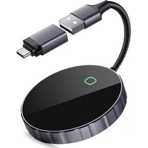 Wireless Apple Carplay & Android Adapter - Wireless Carplay with LED Indicators,Auto-Link, Plug & Play Wired to Wireless CarPlay for Cars with OEM Wired CarPlay & Android