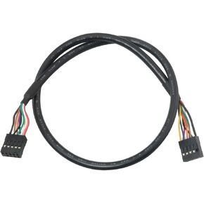 USB 2.0 9pin Female to Female Internal Motherboard Header Cable Black 50cm Dupont 2.54mm Jumper Wires Cable