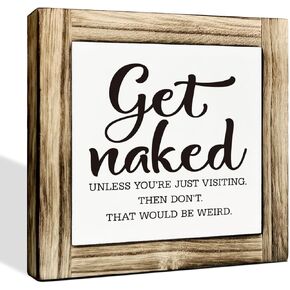 Bathroom Decor, If You Can't Get It With a Flush Don't Be Afraid to Brush Sign, Box Sign Wood Desk Sign Decor, Funny Restroom Decor, Farmhouse Toilet Sign, Decorative Wooden Sign, Home Decor