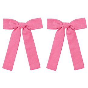 Light Blue Cotton Linen Hair Bows 5" Soft Everyday Hair Bow Clips Toddler Girls Long Ponytail Bowknot Alligator Barrettes Hairpins Accessories for Little Teens School Girls Kids