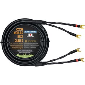 WORLDS BEST CABLES 25 Foot - Canare 4S11 – Audiophile Grade - HiFi Star-Quad Single Speaker Cable for Center Channel with Eminence Gold Spade Connectors