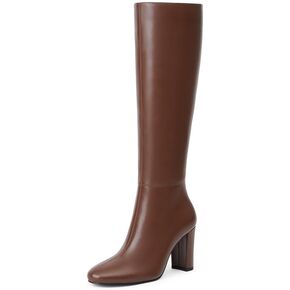Modatope Knee High Boots for Women Chunky Heel Rounded Toe Womens Tall Boots