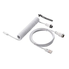 GUNMJO Pro Custom Coiled USB C Cable for Gaming Keyboard, Double-Sleeved Mechanical Keyboard Cable with Detachable Aluminum Aviator, 1.5M USB-C to USB-A, Carbon Black Color