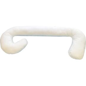 C Shaped Pregnancy Pillow, Expectant Mom Maternity Essential Belly, HIPS, Legs & Back Support for Sleeping with Removable Cover, White