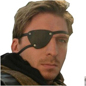 Retro Single Eye Patch - Black Eye Patches - PU Leather Pirate Eye Patch Cover - Adjustable Medieval Steampunk Blindfold for Adults Role Play Costume Accessories, (Left)